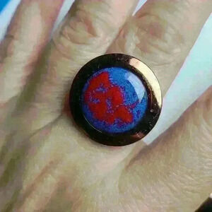 Cute blue red ring size 5.5